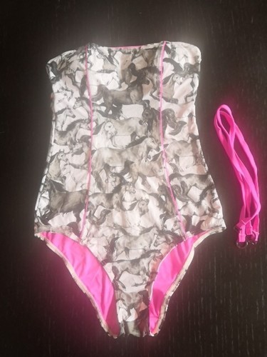 Ted Baker Pink Wild Horses Bandeau Swimsuit Size 1 Small New with tags - Picture 3 of 11