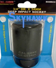 3/4" DR. X 34mm DEEP IMPACT SOCKET 6 POINT Chromium-molybdenum CR-MO MATERIAL
