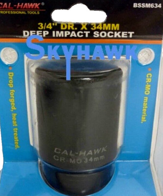 3/4'' DR. X 34mm DEEP IMPACT SOCKET 6 POINT Chromium-molybdenum CR-MO MATERIAL