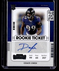 2021 Panini Contenders Rookie Ticket * ODAFE OWEH * AUTO VARIATION SP * GRADABLE
