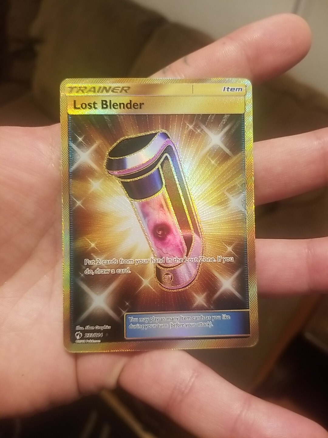 Lost Blender 233/214 - Gold Secret Rare Sun & Moon Lost Thunder Pokemon TCG NM