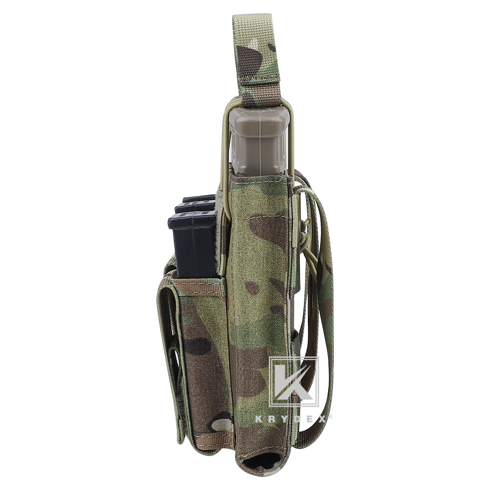 Doppia Fondina Tattica KRYDEX Per Caricatori 5.56 - Open Top Con Attacco MOLLE