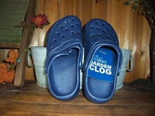 LADIES GARDEN CLOGS SHOES SIZE LARGE BLUE RUBBER SLIP ON ANKLE STRAP CASUAL NEW