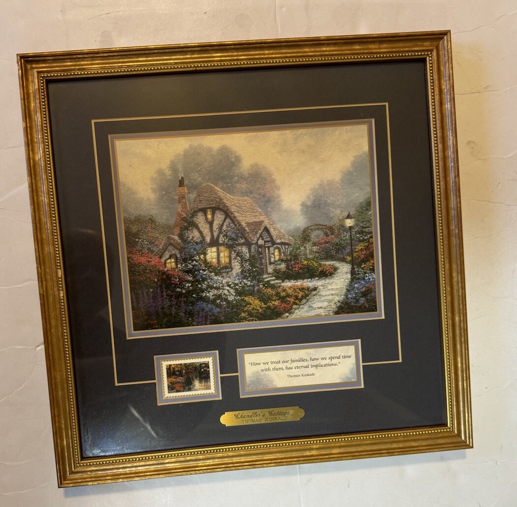 Thomas Kincade Chandler’s Cottage Matted Square Print 14.2 Inch