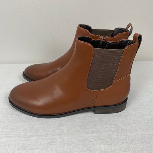Land's End Brown Leather Flat Boots - Women’s Size 8 - Picture 3 of 8