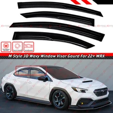 FOR 2022-2025 SUBARU WRX VB MUG STYLE 3D WAVY WINDOW VISOR RAIN GUARD DEFLECTOR