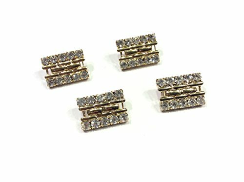 BOTTONE GIOIELLO RETTANGOLARE ORO & STRASS CM 1,5 - Foto 1 di 1