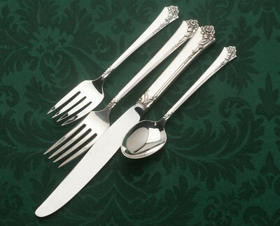 Damask Rose by Oneida Sterling Silver 4 piece DINNER Size place