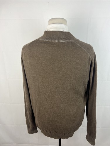 FALL/WINTER Robert Talbott Men's Brown Cotton Blend 1/4 Zip Sweater XL $158 - Picture 5 of 10