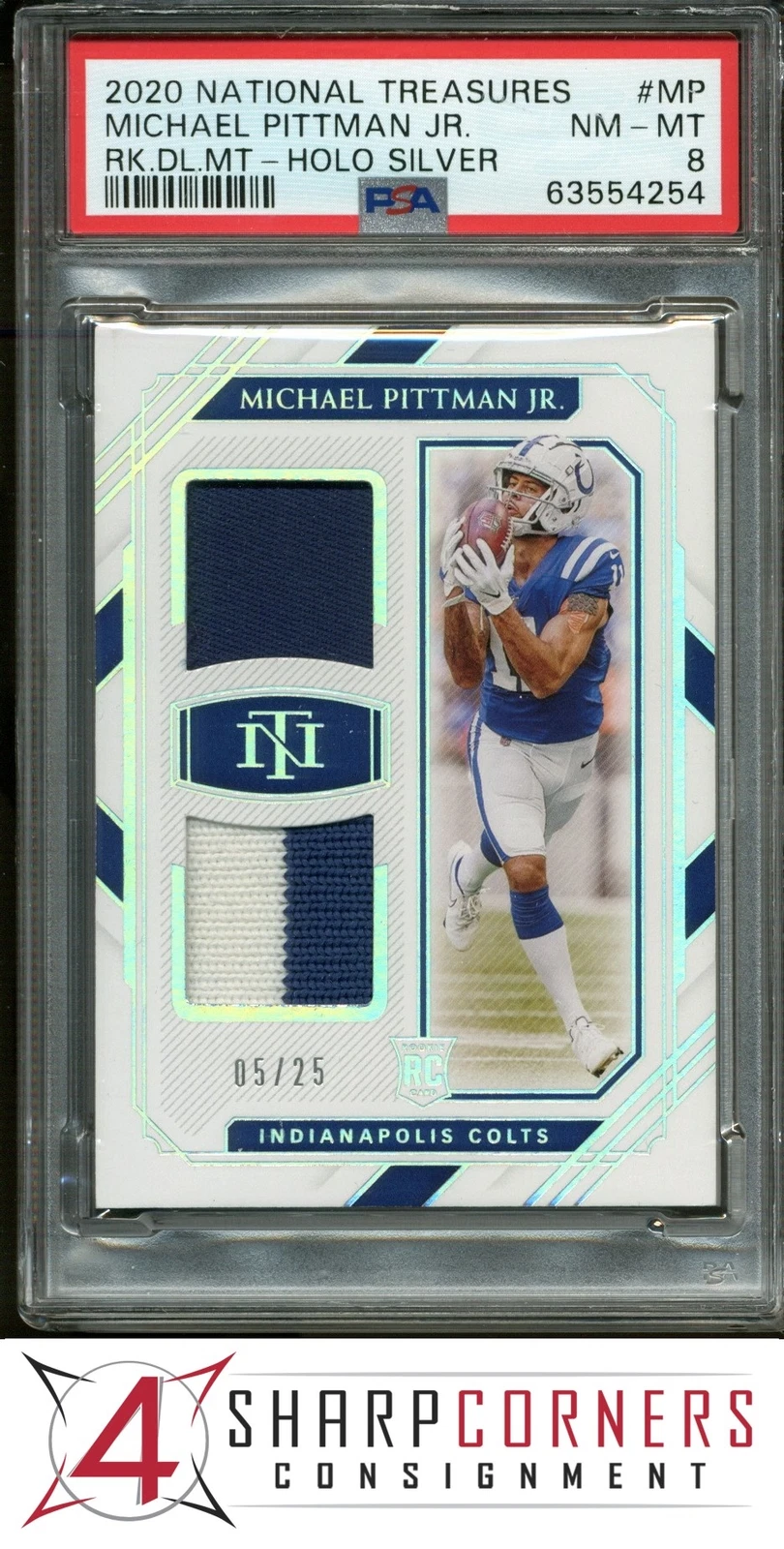 Michael Pittman Jr. Panini National Treasures Rookie Dual Materials #MP Holo Silver