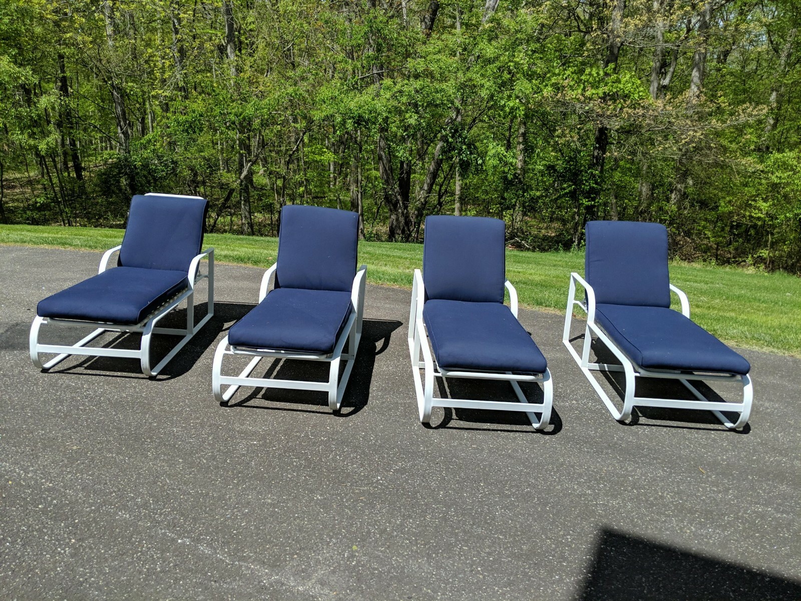 Winston Patio Furniture Complete Set good shape, white, sunbrella