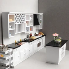 3PC 1/12 Scale Dollhouse Luxury Cupboard Cabinets Kitchen Furniture Miniature
