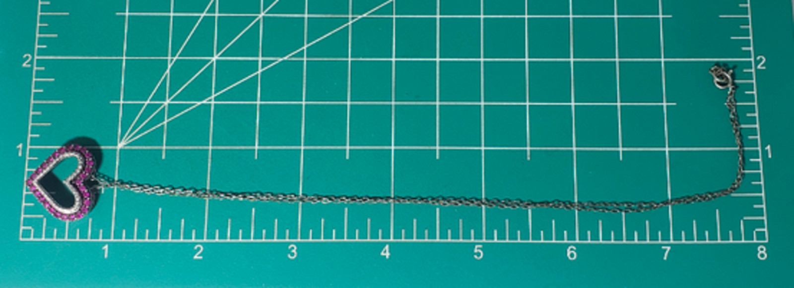 Vintage Sterling Silver Ruby-Lined Open Heart Pen… - image 5