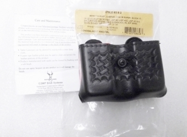 Safariland Open Top Double Magazine Case Pouch 9mm .40 Black Basket  BW 079838-image