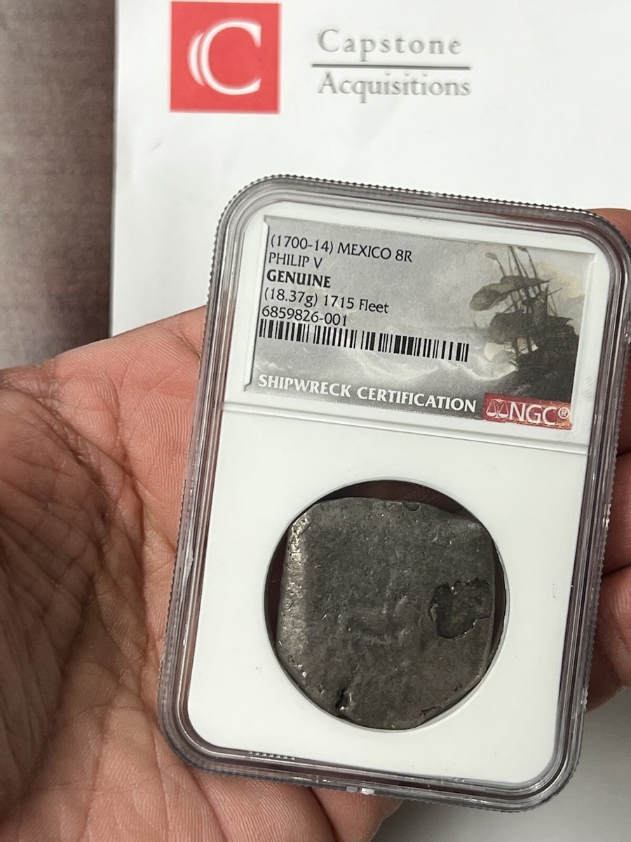 1700-14 Mexico Philip V Silver 8 Reales 1715 Fleet Shipwreck NGC