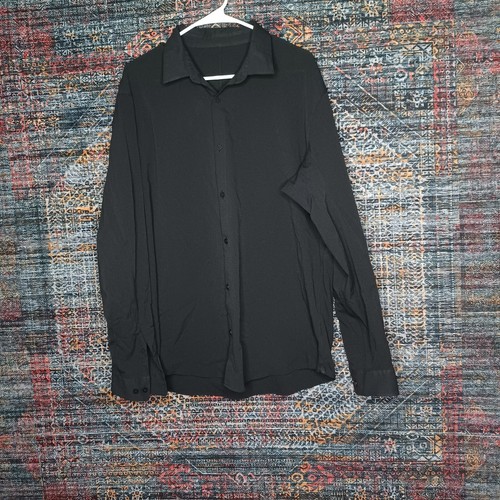 lululemon mens solid black Airing Easy ripstop button down shirt lot XL EUC (3) - Picture 7 of 10