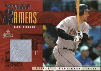 Lance Berkman relic jersey patch baseball card 2003 Donruss Gamers G34 LE 37/500