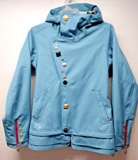 NWOT Oakley Gretchen Bleiler Ski Snow Board Jacket Sz S Blue Hood Magnet Button
