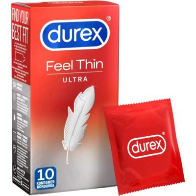 10 Stück Durex Feel Thin Ultra Dünn Kondome Liebe Sex Ultradünn 52mm Breit