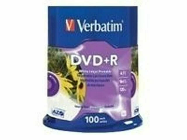 Verbatim Dvd-r 4.7gb 100pk White Inkjet 16x 95153