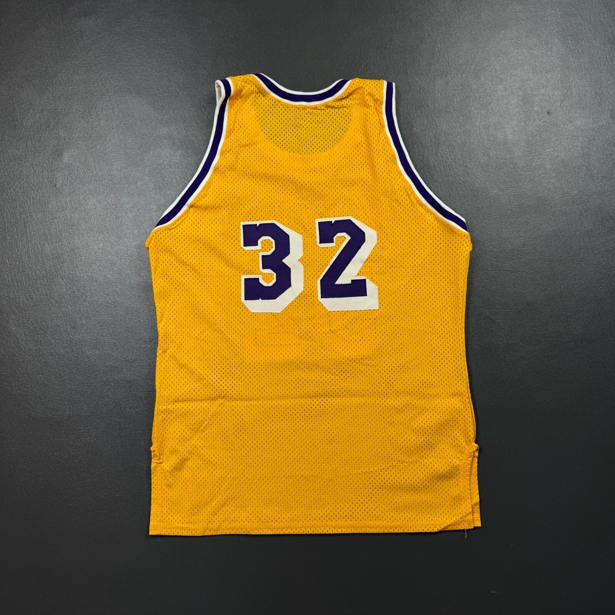 100% Authentic Magic Johnson Sand Knit Lakers Jersey Size 46 L XL 100% Authentic Magic Johnson Sand Knit Lakers Jersey Size 46 L XL
