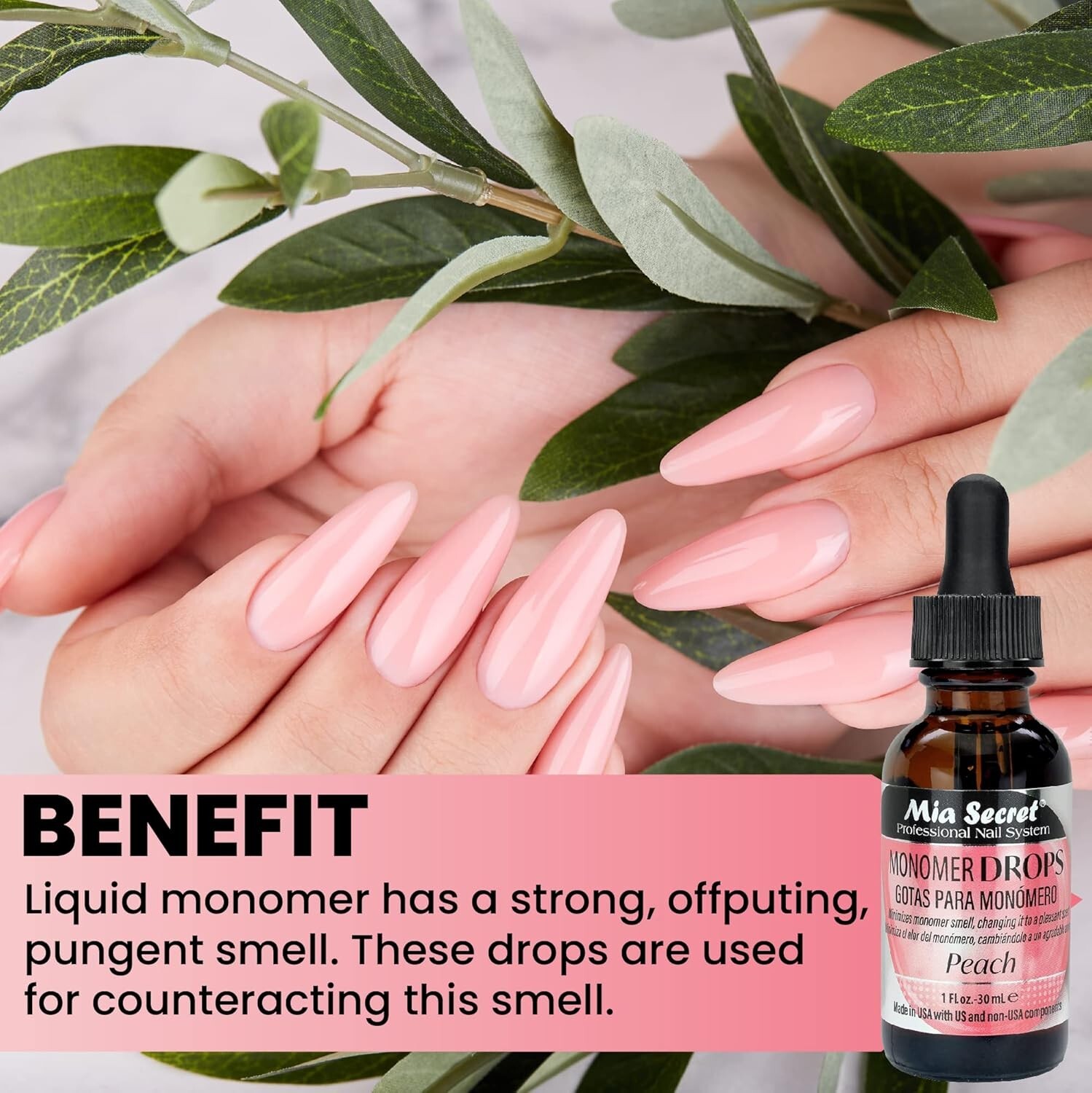 Mia Secret Monomer Drop - Peach Scent 1oz