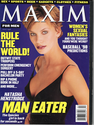 NATASHA HENSTRIDGE Maxim Magazine April 1998 4/98 #7 MAN EATER | eBay
