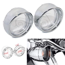 Chrome Turn Signal Light Lens Cover For Harley Heritage Softail FLSTC EFI FLSTI