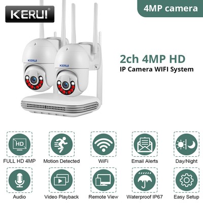 KERUI 2K 4MP 6MP Full HD 8CH Wireless NVR Surveillance CCTV Audio Video Recorder