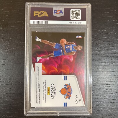 2020-21 NBA Hoops Hot Signatures GREEN Immanuel Quickley RC Auto 
