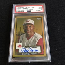 Reggie Sanders 2021 Topps Chrome Platinum Gold Refractor Auto 49/50 PSA 9