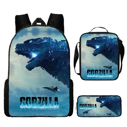 Mochila 3D Godzilla vs Kong Bolsa de libros escolares Mochila Bolsa de almuerzo Estuche para lápices Regalo - Imagen 22 de 50