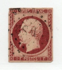 France - Sc# 21 Used / 1F carmine      -      Lot 0525048