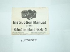 NEW GENUINE ORIGINAL LINDENBLATT KL-2 SLR CAMERA INSTRUCTION MANUAL GUIDE