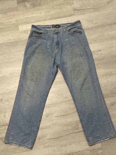 VINTAGE Drunkn Munky Jeans Mens 42x34 Blue Denim Faded Baggy Wide Leg Y2K Grunge
