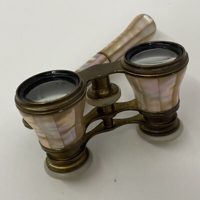 Vintage Kamax Mother of Pearl Opera Glasses with Handle