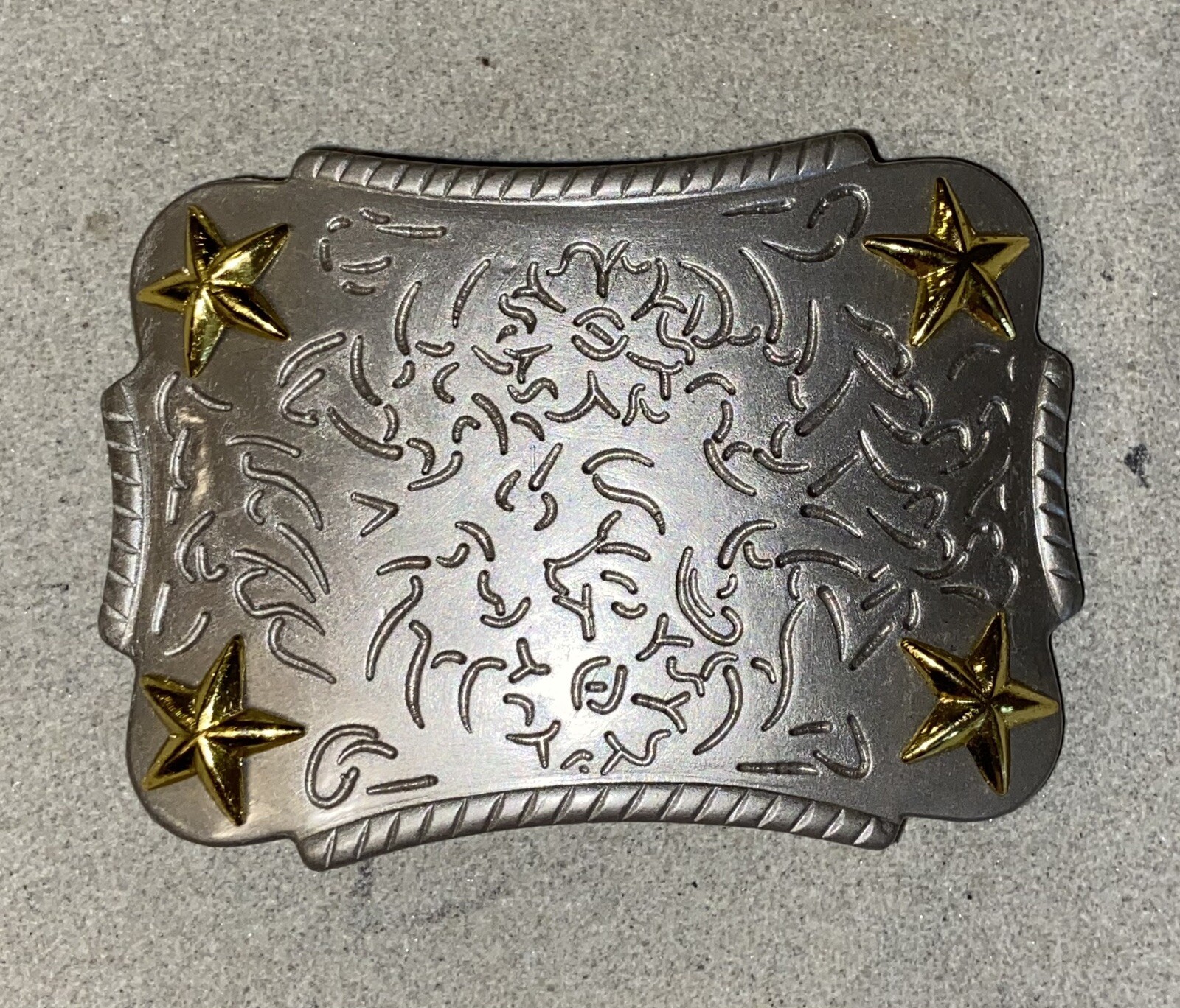 Four Gold Colored Stars Rectangular Silver Colore… - image 10