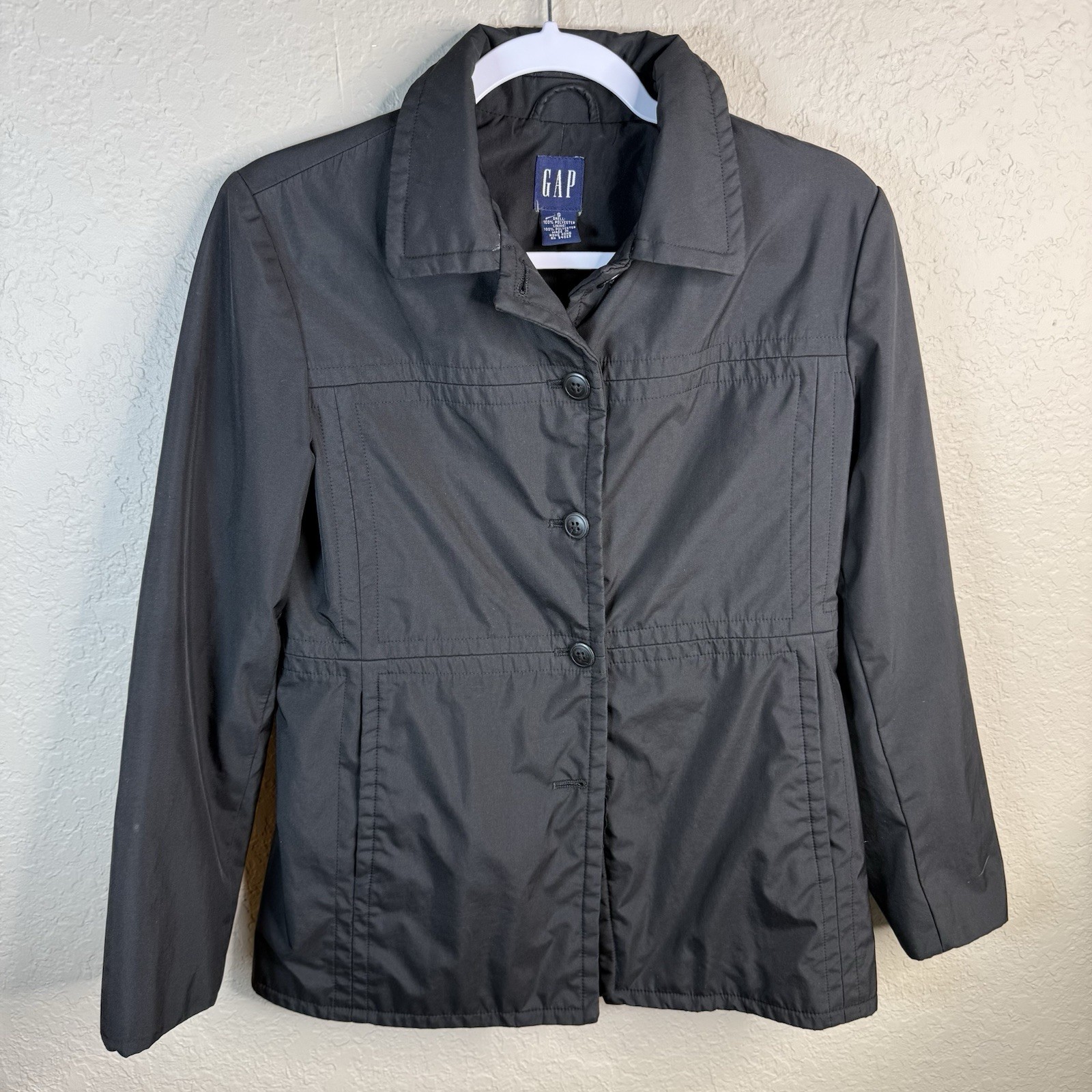 Gap Black Utility Button Up Collared Jacket Small… - image 1