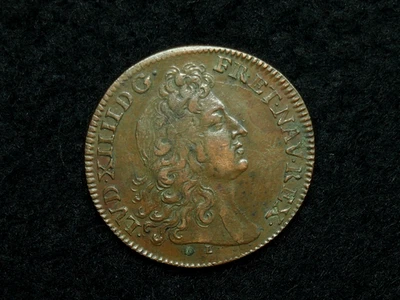 JETON CUIVRE ROUGE 27mm .L. LOUIS XIV - PARTOUT LA VICTOIRE ME SUIT (n43 - Photo 1/3