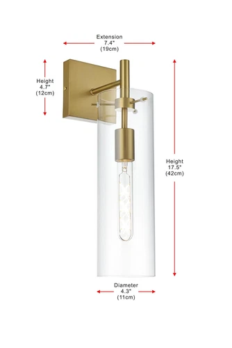 Living District Savant 4.5" Wall Sconce Clear Shade In Satin Gold - Picture 8 of 8