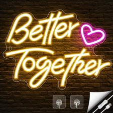 Better Together Neon Signs, Arrinew LED Neon Light Sign USB Powered for Home