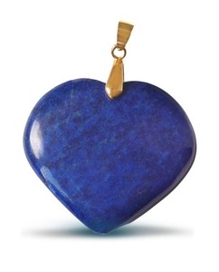 Authentic Lapis Pendant Blue Lazuli Large Gold or Silver Puffed Heart Spyglass Designs