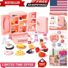 17 Pieces Dollhouse Refrigerator Mini Fridge Toy with Christmas Mini Food Set...