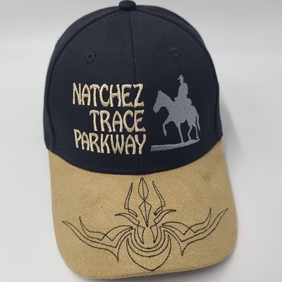 Natchez Trace Parkway Hat Adjustable Black Beige Horse Cowboy Travel Souvenir