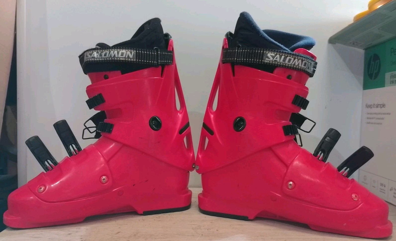 Scarponi da sci retrò Salomon Integral Equipe 9.0 rossi 330 335 mm vintage