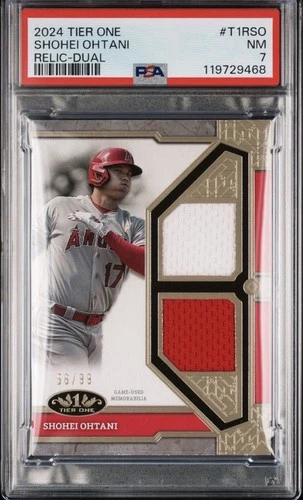 2024 Topps Tier One Shohei Ohtani Relic-Dual T1R-SO PSA 7