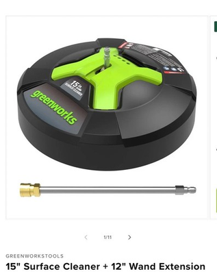 #ad Greenworks 15” Surface Cleaner w 12” Extension Wand–Pressure Washer Attachment $80.00