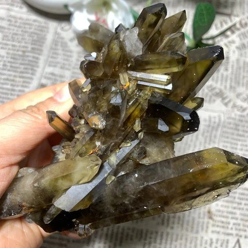 360g Natural yellow Quartz Stone Crystal Cluster Healing Stones Mineral799
