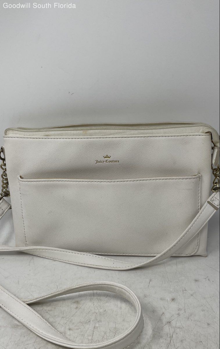 Juicy Couture Womens White Inner Pocket Medium Shoulder Strap Crossbody Bag