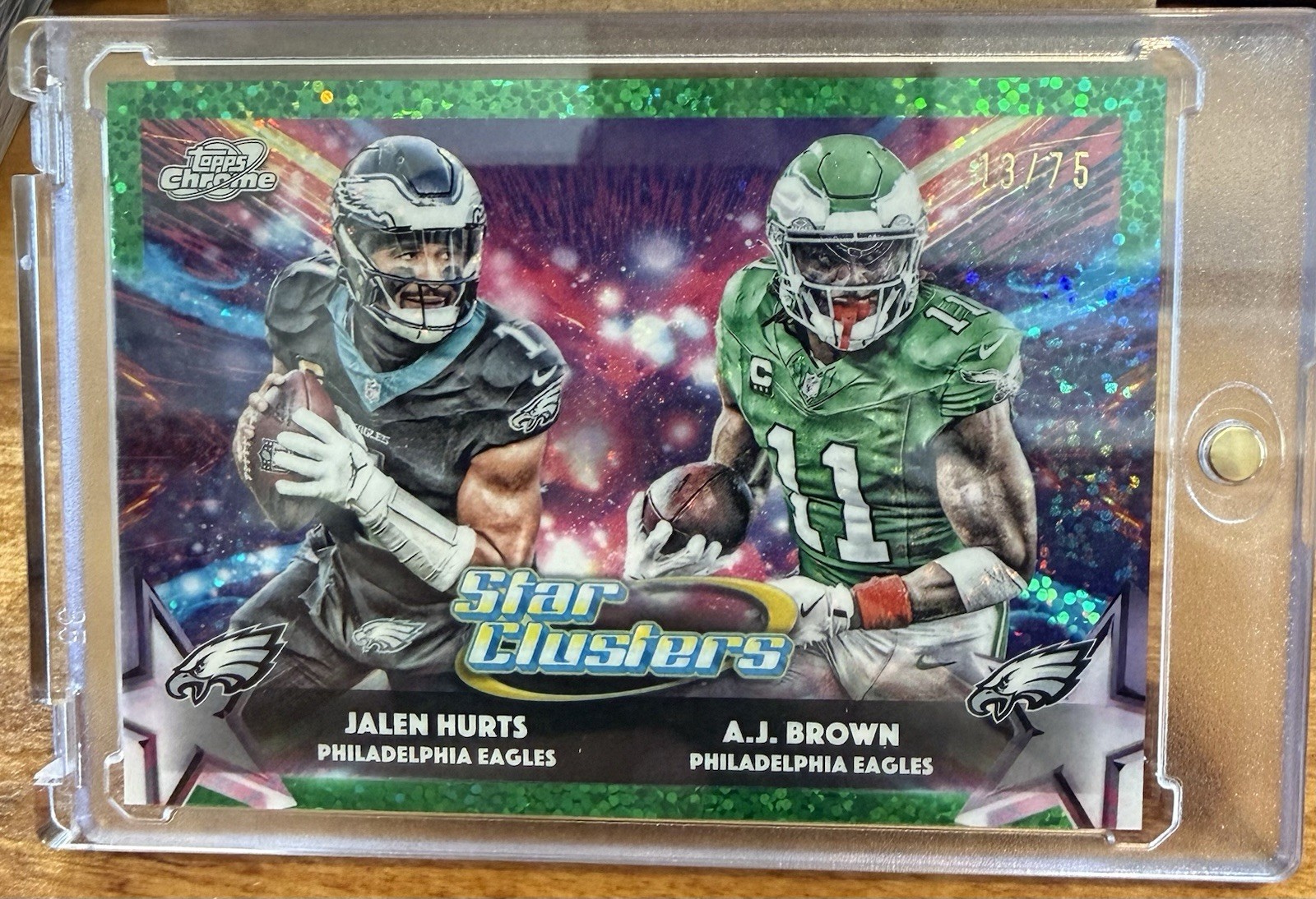 Topps Chrome 2025 Star Clusters SC-15 Jalen Hurts A.J. Brown Eagles 13/75